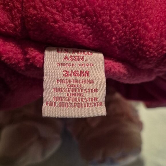 USPA baby girls pink bunting snowsuit 3-6 months fleece lined, has marks, NEW - Picture 7 of 9